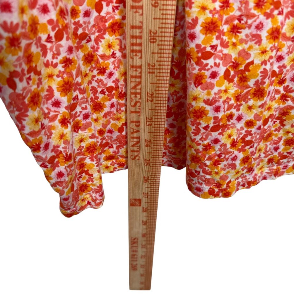 Old Navy Everyday T Shirt Womens 3X Orange Floral Crewneck Short Sleeve Casual - Picture 6 of 7